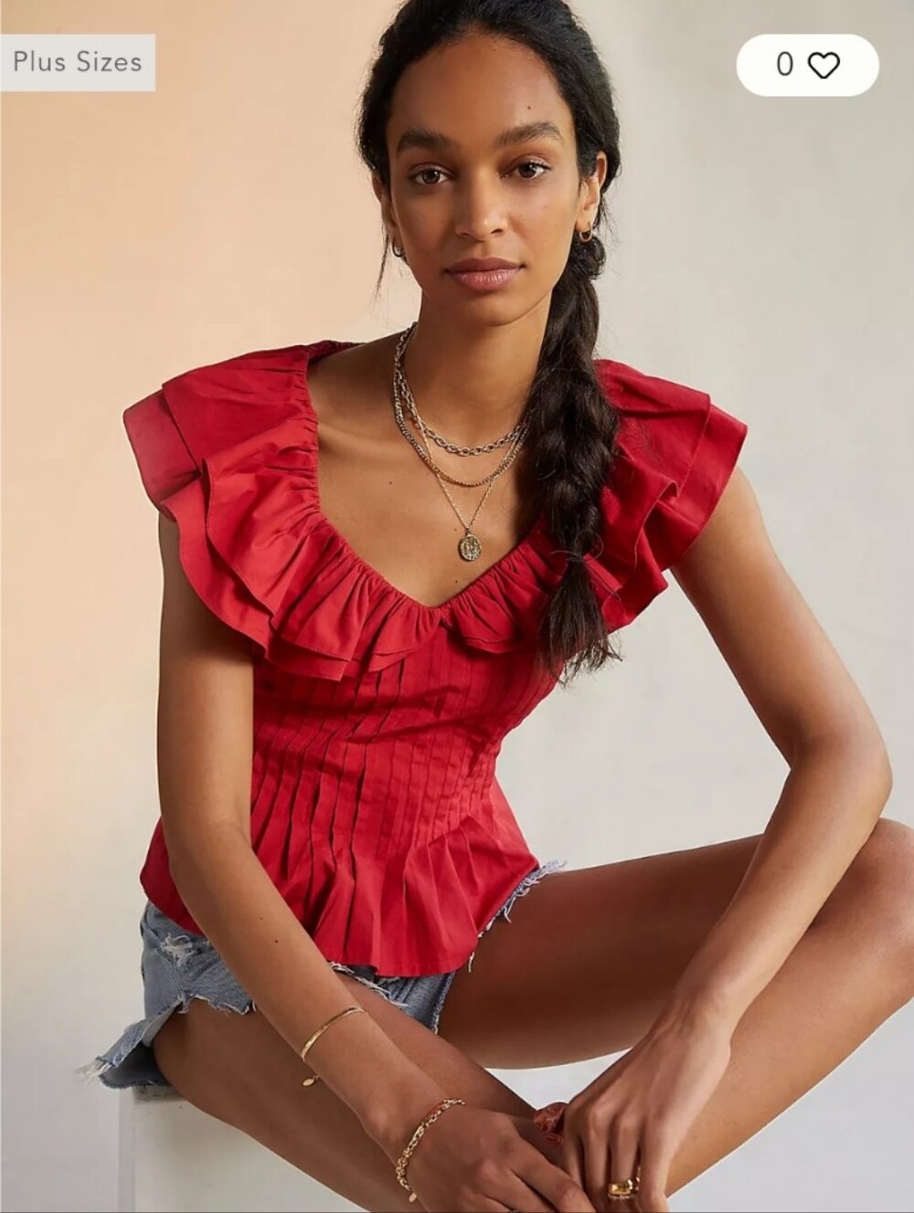 Anthropologie Forever That Girl Pintucked Ruffle Blouse